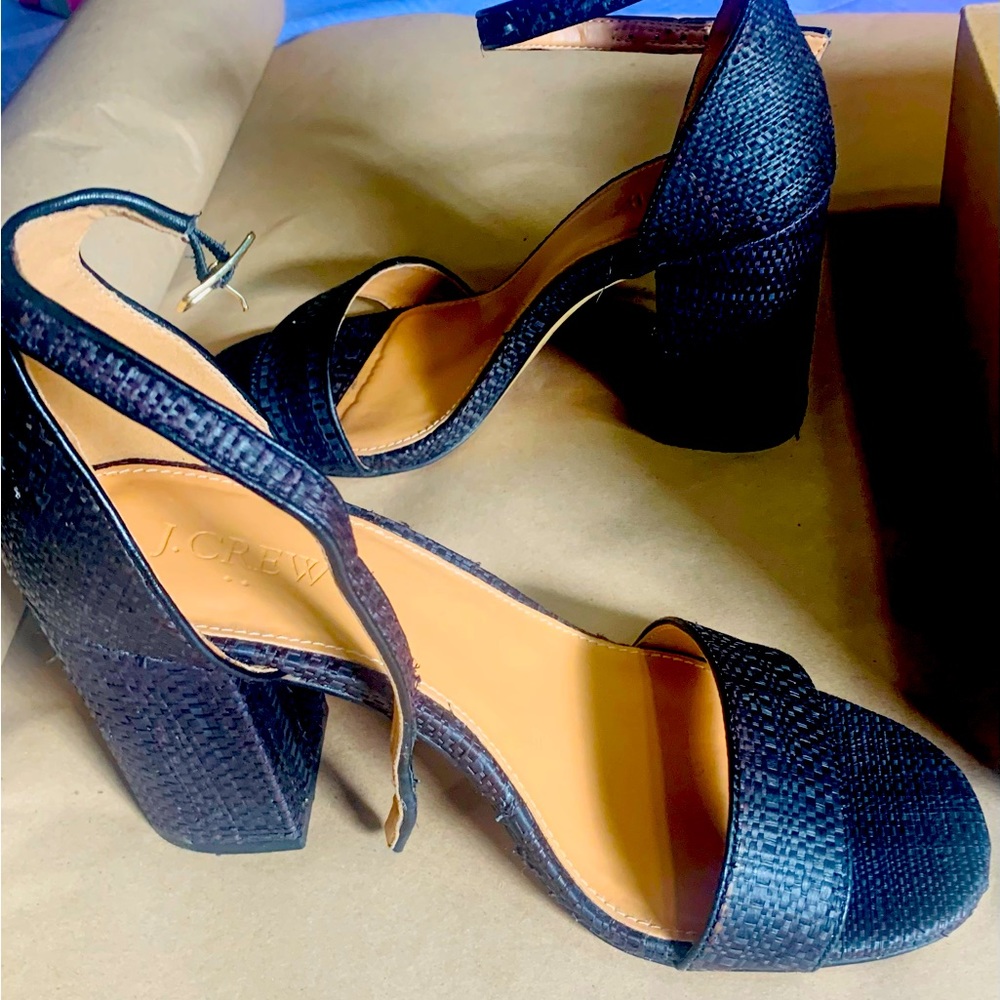 Raffia Block Heel